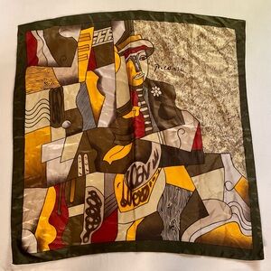 Vintage Picasso Brown Silk Scarf
